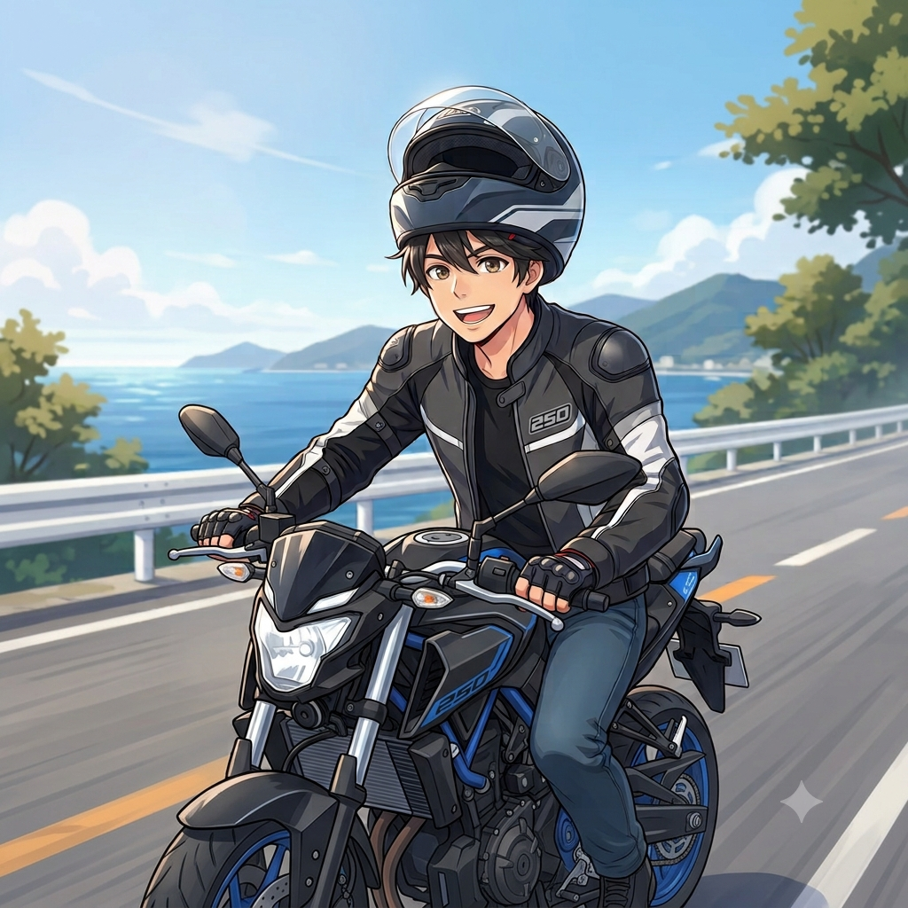 20代男性・中型バイク
